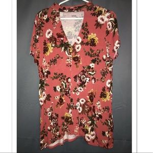 Floral Mauve V-Neck, High Neck!